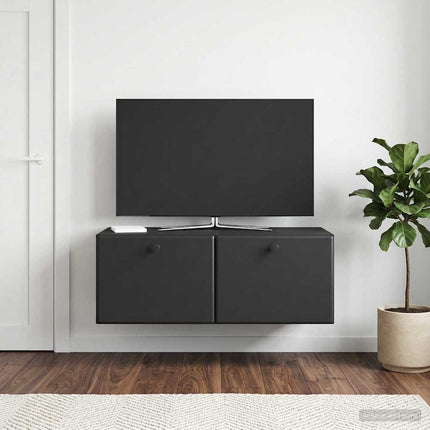 Väggmonterad TV-bänk 78,5 x 41 x 30 cm Svart Konstruerat trä