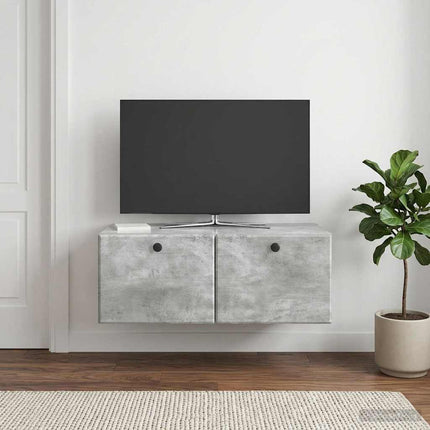 Väggmonterad TV-bänk 78,5 x 41 x 30 cm Betonggrå