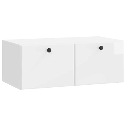 Väggmonterad TV-bänk 78,5 x 41 x 30 cm Vit högglans