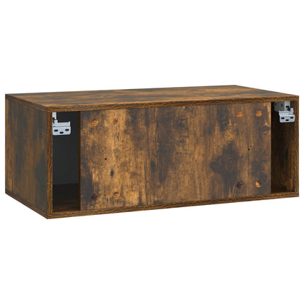 Väggmonterad TV-bänk 78,5 x 41 x 30 cm Rökt ek Konstruerat trä