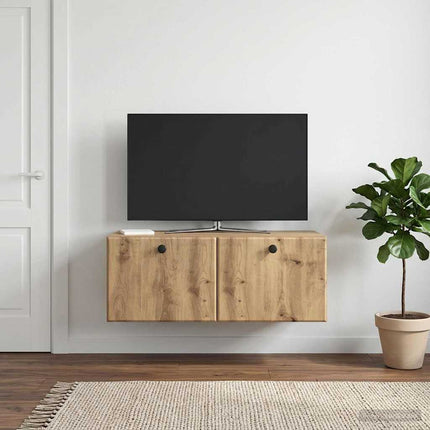 Väggmonterad TV-bänk 78,5 x 41 x 30 cm Artisan-ek