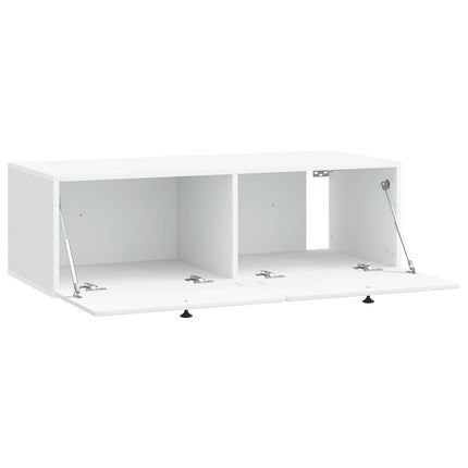 Väggmonterad TV-bänk 98 x 41 x 30 cm Vit Konstruerat trä