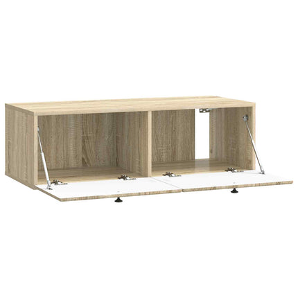 Väggmonterad TV-bänk 98 x 41 x 30 cm Sonoma-ek Konstruerat trä