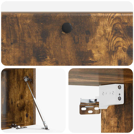 Väggmonterad TV-bänk 98 x 41 x 30 cm Rökt ek Konstruerat trä