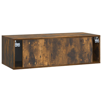 Väggmonterad TV-bänk 98 x 41 x 30 cm Rökt ek Konstruerat trä