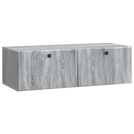 Väggmonterad TV-bänk 98 x 41 x 30 cm Grå Sonoma Konstruerat trä