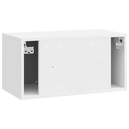 Väggmonterad TV-bänk 59,5 x 31 x 30 cm Vit högglans