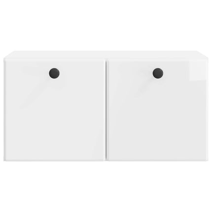 Väggmonterad TV-bänk 59,5 x 31 x 30 cm Vit högglans