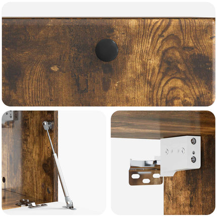 Väggmonterad TV-bänk 59,5 x 31 x 30 cm Rökt ek Konstruerat trä