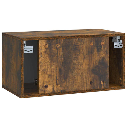 Väggmonterad TV-bänk 59,5 x 31 x 30 cm Rökt ek Konstruerat trä