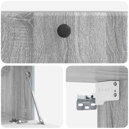 Väggmonterad TV-bänk 59,5 x 31 x 30 cm Grå Sonoma