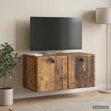 Väggmonterad TV-bänk 59,5 x 31 x 30 cm Gammalt trä