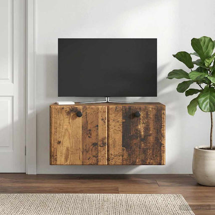 Väggmonterad TV-bänk 59,5 x 31 x 30 cm Gammalt trä