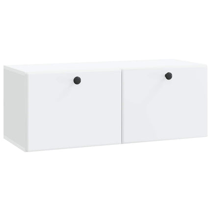 Väggmonterad TV-bänk 78,5 x 31 x 30 cm Vit Konstruerat trä