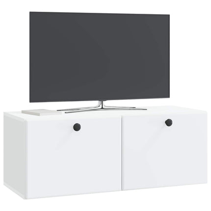 Väggmonterad TV-bänk 78,5 x 31 x 30 cm Vit Konstruerat trä