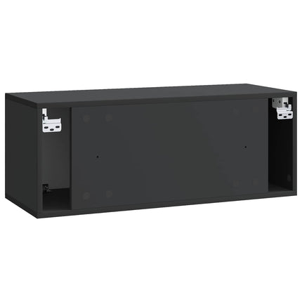 Väggmonterad TV-bänk 78,5 x 31 x 30 cm Svart Konstruerat trä