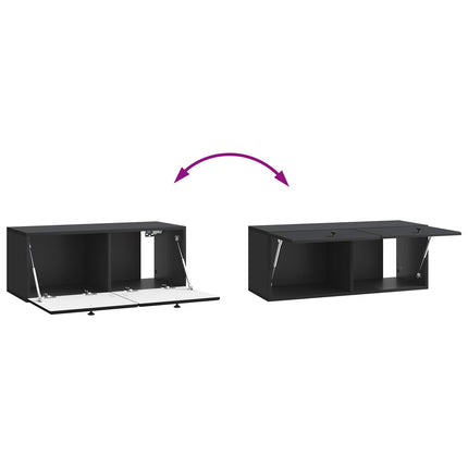 Väggmonterad TV-bänk 78,5 x 31 x 30 cm Svart Konstruerat trä