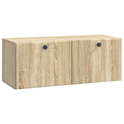 Väggmonterad TV-bänk 78,5 x 31 x 30 cm Sonoma-ek
