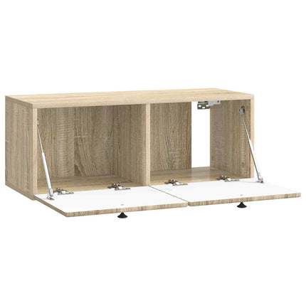 Väggmonterad TV-bänk 78,5 x 31 x 30 cm Sonoma-ek