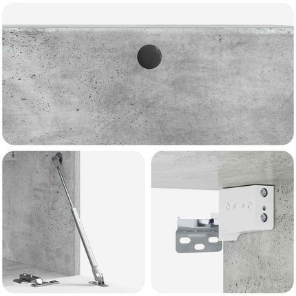 Väggmonterad TV-bänk 78,5 x 31 x 30 cm Betonggrå