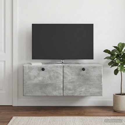 Väggmonterad TV-bänk 78,5 x 31 x 30 cm Betonggrå