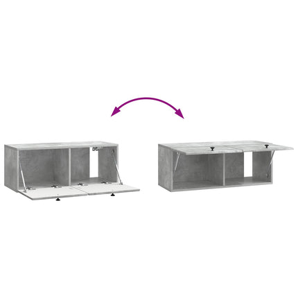 Väggmonterad TV-bänk 78,5 x 31 x 30 cm Betonggrå