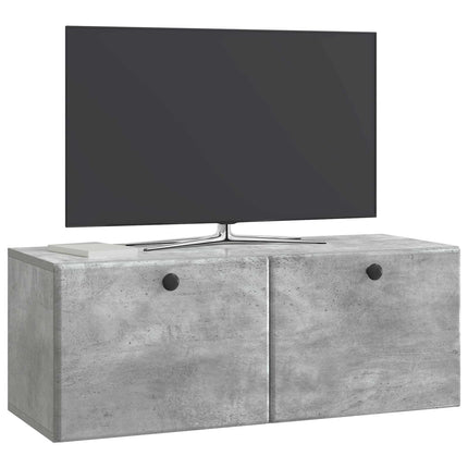 Väggmonterad TV-bänk 78,5 x 31 x 30 cm Betonggrå