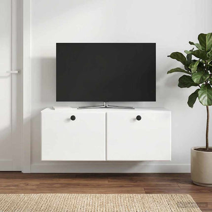 Väggmonterad TV-bänk 78,5 x 31 x 30 cm Vit högglans