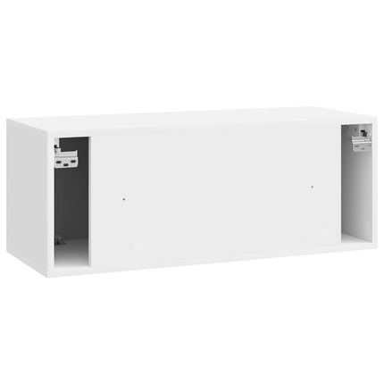 Väggmonterad TV-bänk 78,5 x 31 x 30 cm Vit högglans