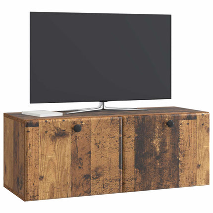 Väggmonterad TV-bänk 78,5 x 31 x 30 cm Gammalt trä