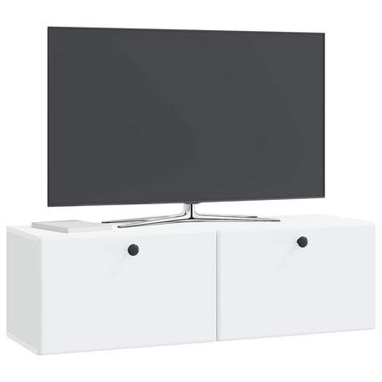 Väggmonterad TV-bänk 98 x 31 x 30 cm Vit Konstruerat trä