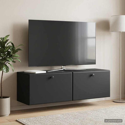 Väggmonterad TV-bänk 98 x 31 x 30 cm Svart Konstruerat trä
