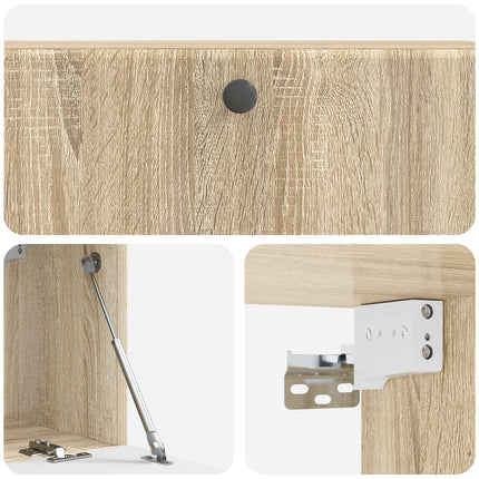 Väggmonterad TV-bänk 98 x 31 x 30 cm Sonoma-ek Konstruerat trä