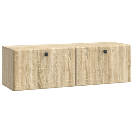 Väggmonterad TV-bänk 98 x 31 x 30 cm Sonoma-ek Konstruerat trä