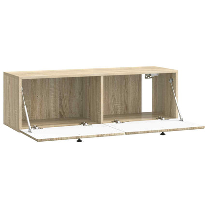 Väggmonterad TV-bänk 98 x 31 x 30 cm Sonoma-ek Konstruerat trä