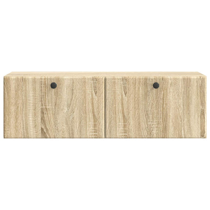 Väggmonterad TV-bänk 98 x 31 x 30 cm Sonoma-ek Konstruerat trä