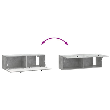 Väggmonterad TV-bänk 98 x 31 x 30 cm Betonggrå Konstruerat trä