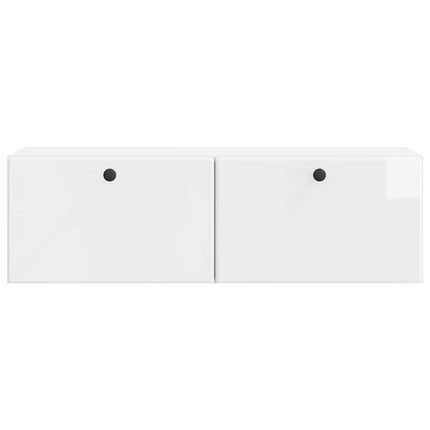 Väggmonterad TV-bänk 98 x 31 x 30 cm Vit högglans