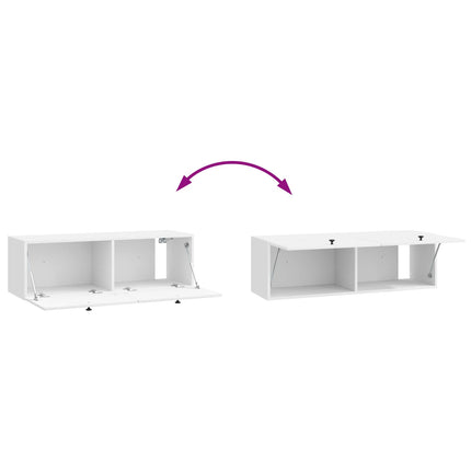 Väggmonterad TV-bänk 98 x 31 x 30 cm Vit högglans