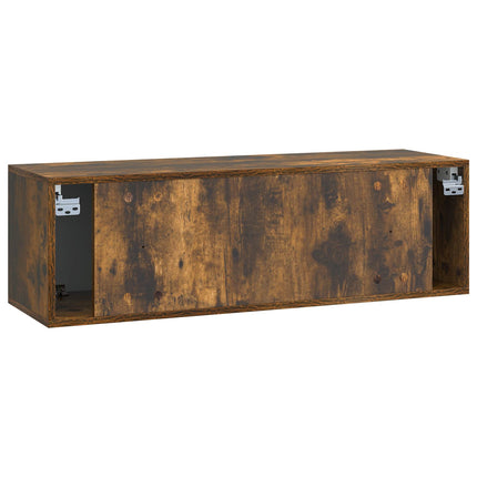 Väggmonterad TV-bänk 98 x 31 x 30 cm Rökt ek Konstruerat trä