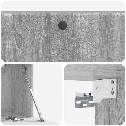 Väggmonterad TV-bänk 98 x 31 x 30 cm Grå Sonoma Konstruerat trä