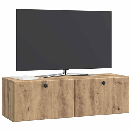 Väggmonterad TV-bänk 98 x 31 x 30 cm Artisan-ek Konstruerat trä