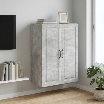 Väggmonterat skåp Betonggrå 66 x 34,5 x 90 cm Konstruerat trä