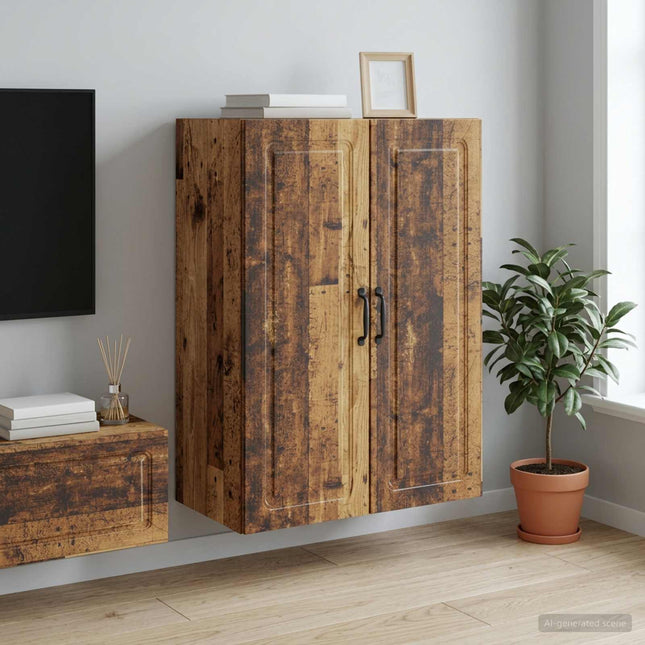 Väggmonterat skåp 66 x 34,5 x 90 cm Konstruerat trä Gammalt trä