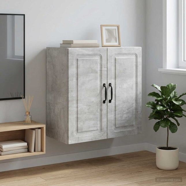 Väggmonterat skåp 59 x 31 x 60 cm Konstruerat trä Betonggrå