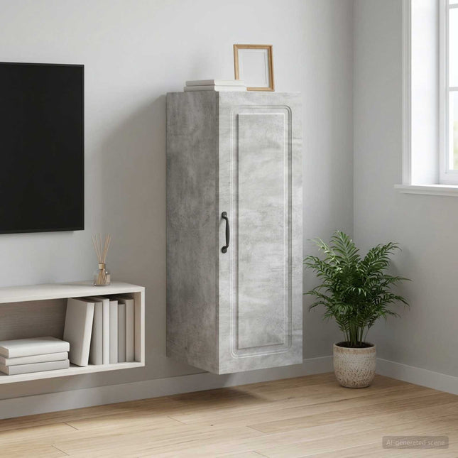 Väggmonterat skåp 33 x 34,5 x 90 cm Konstruerat trä Betonggrå