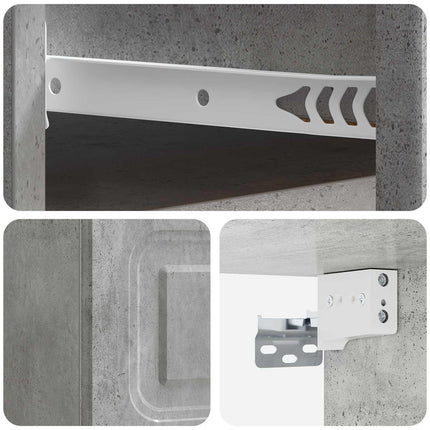 Väggmonterat Sängbord 2 pcs Betonggrå 34,5 x 33 x 20 cm