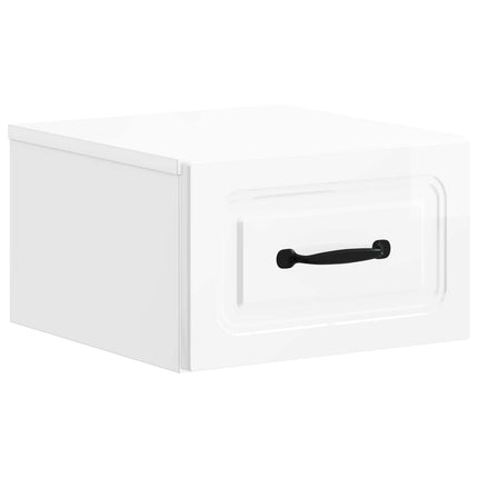 Väggmonterat Sängbord 2 pcs Vit högglans 34,5 x 33 x 20 cm