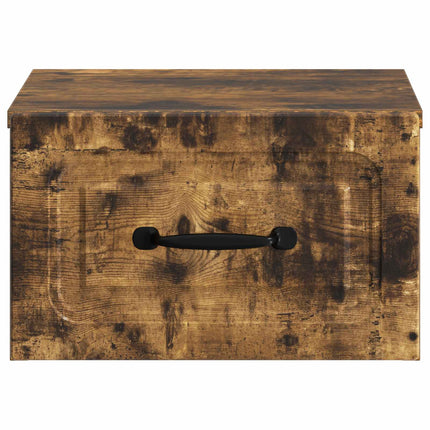 Väggmonterat Sängbord Rökt ek 34,5 x 33 x 20 cm Konstruerat trä