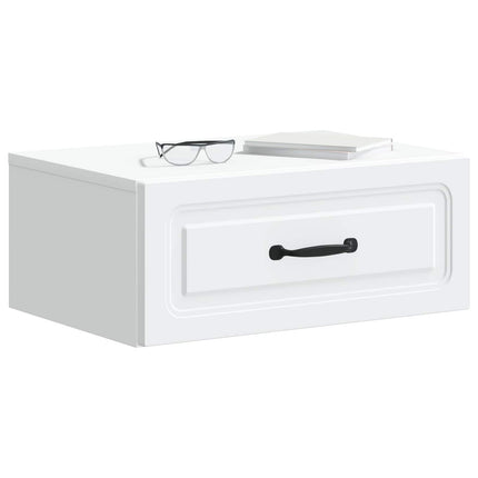Väggmonterat Sängbord med låda 2 pcs Vit 49 x 34,5 x 20 cm